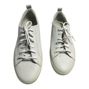 ECCO Men's White Leather Perforated Lace Up Sneakers Casual Shoes Sz 9 US 43 EU
